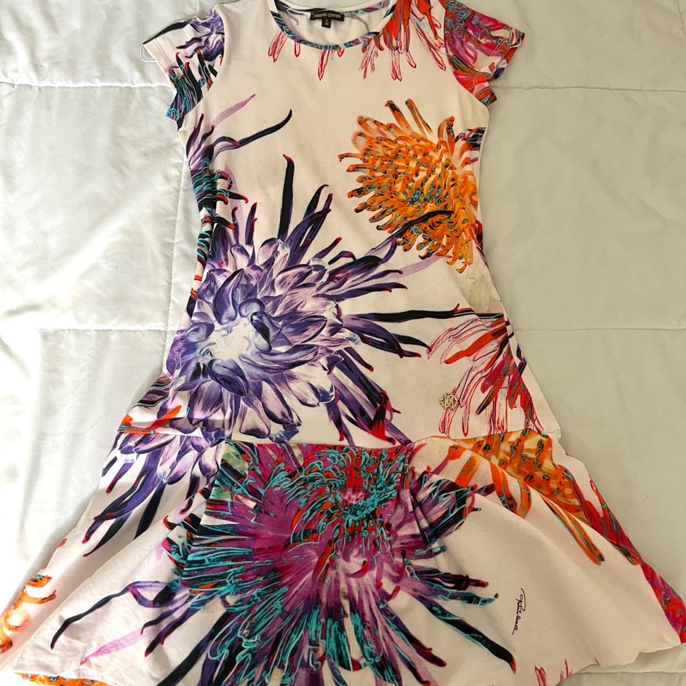 Roberto Cavalli floral print mini shift dress